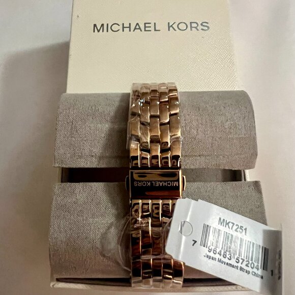 Oversized Pilot Pavé Rose Gold-Tone Watch MK7251 - Picture 3 of 5